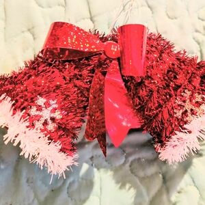 Festive Red and White Holiday Ornament Bells